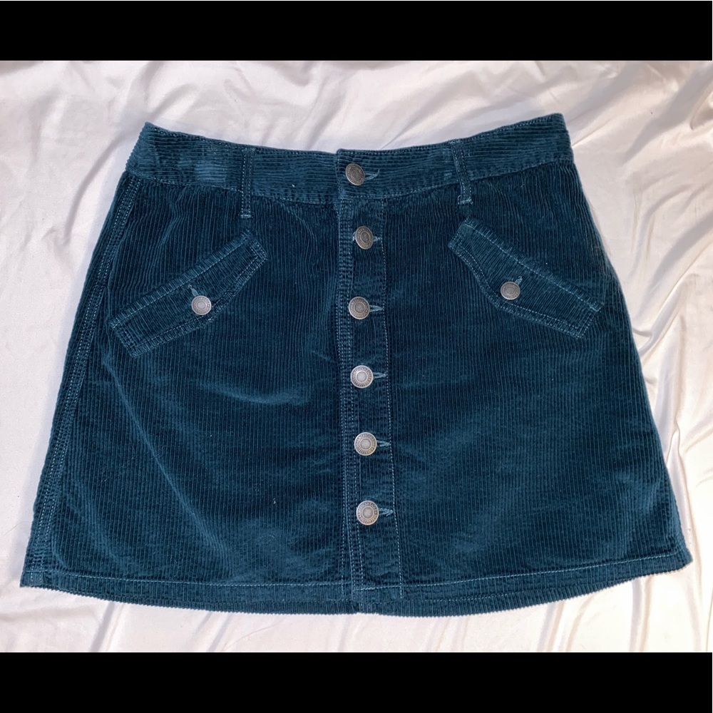 AE Teal Corduroy Skirt